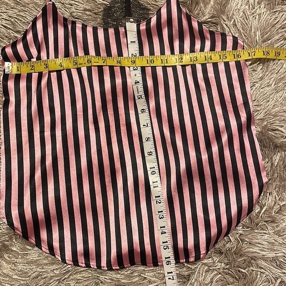 Victoria’s Secret Satin Pink & Black Stripe Lingerie Sz Small - Picture 5 of 8